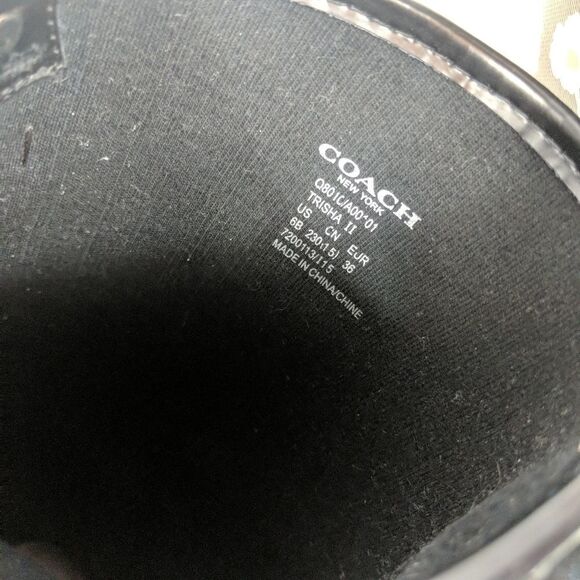 COACH Q8010 TRISHA II Black and Floral Canvas Rubb - Picture 7 of 8